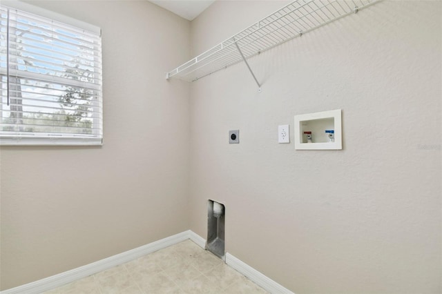 laundry area featuring electric dryer hookup and hookup for a washing machine