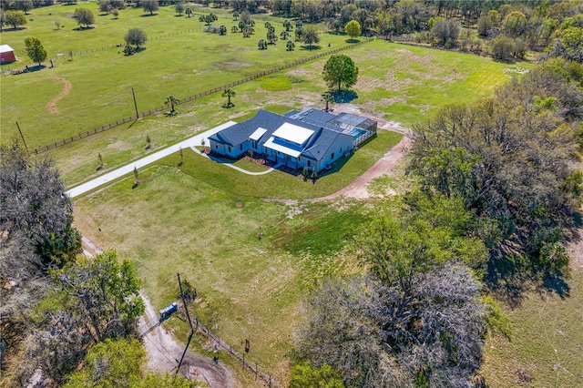 drone / aerial view featuring a rural view