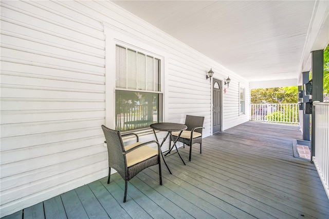 deck with covered porch