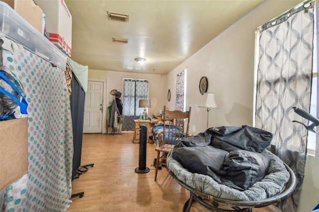 interior space with a healthy amount of sunlight and light hardwood / wood-style flooring