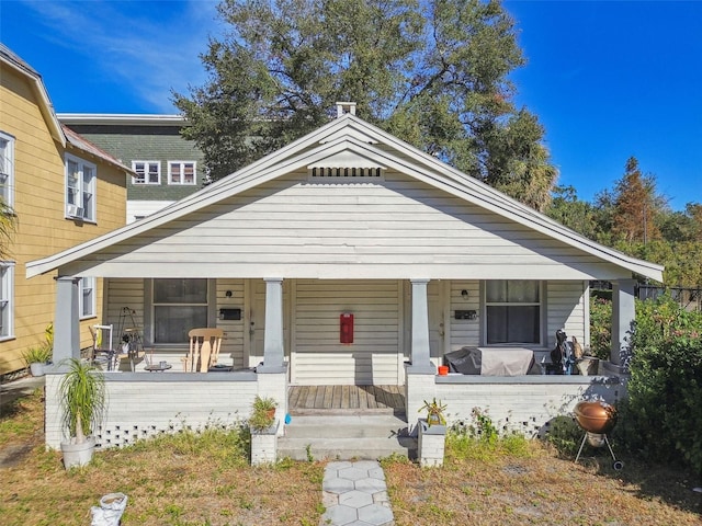 view of front of property with covered porch