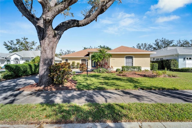 view of front of home featuring a front yard