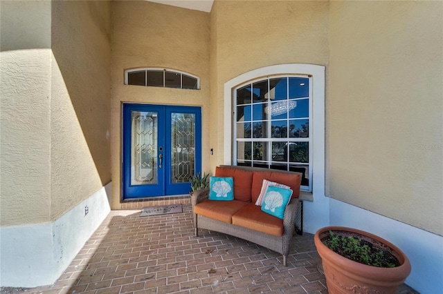 doorway to property with french doors