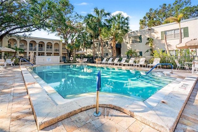 view of pool with a patio