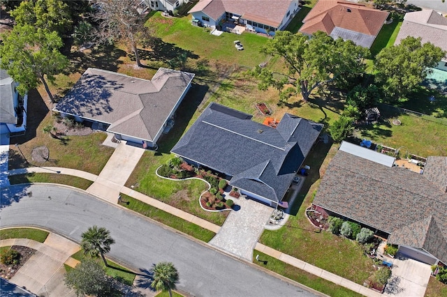 aerial view with a residential view