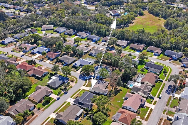 bird's eye view with a residential view