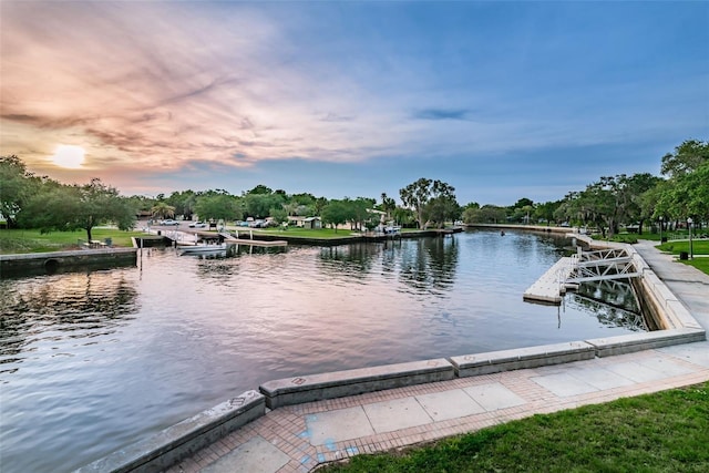 exterior space with a boat dock