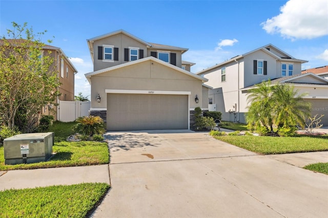 view of property with a garage