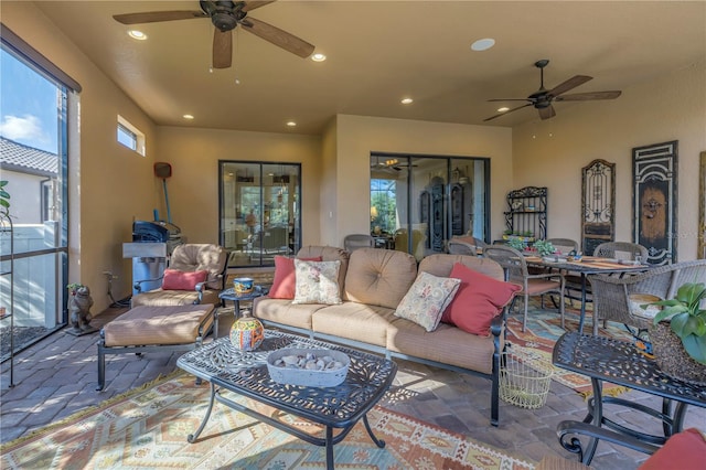 view of patio / terrace featuring outdoor lounge area and area for grilling