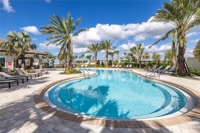 view of pool with a patio area