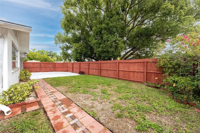 view of yard with a patio area