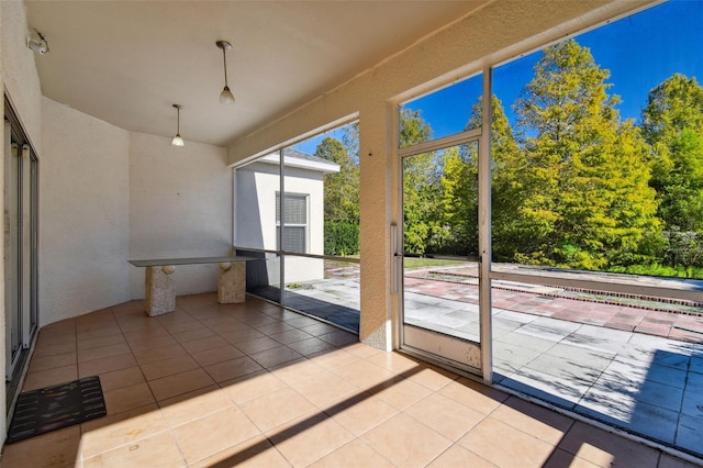 view of unfurnished sunroom