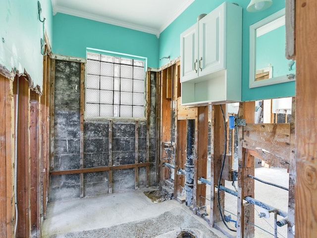 miscellaneous room with crown molding