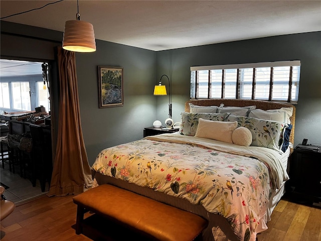 bedroom featuring light hardwood / wood-style flooring