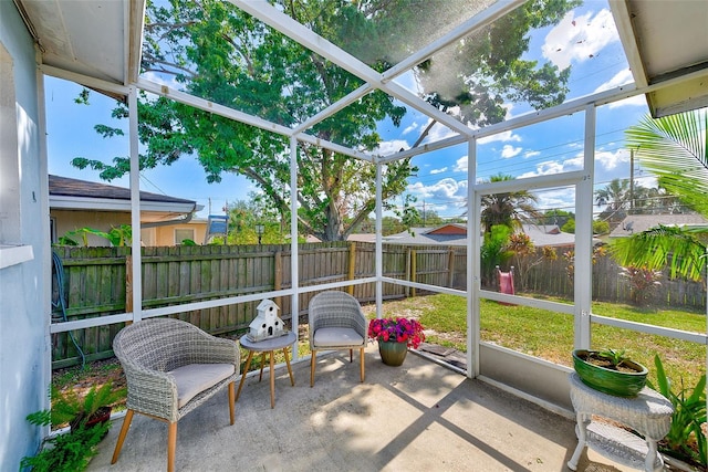 view of sunroom