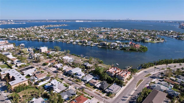 3505 Casablanca Ave, St Pete Beach, FL 33706 - aerial view of property and surrounding area featuring a large body of water and nearby suburban area