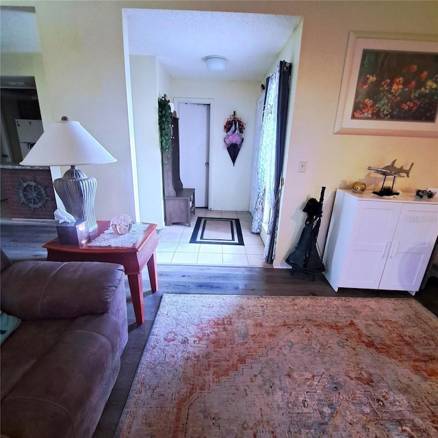 living room with light wood-type flooring