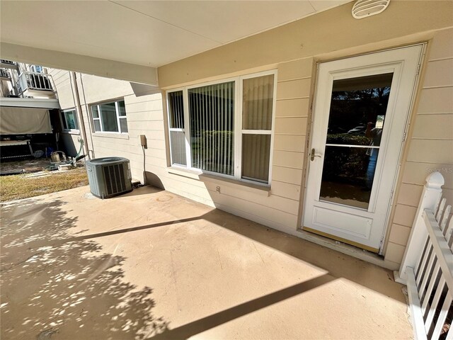 view of patio featuring central AC