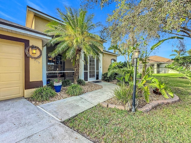 property entrance featuring a garage