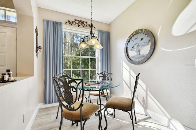 dining room with light hardwood / wood-style floors