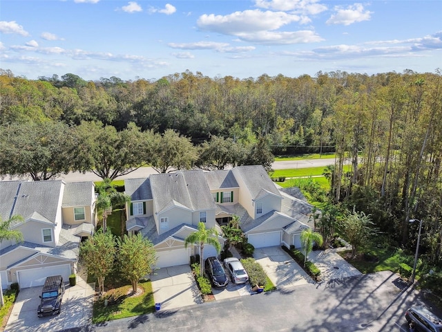 1687 Starling Dr, Tarpon Springs, FL 34689 - aerial perspective of suburban area with a heavily wooded area