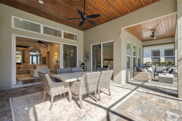 view of patio / terrace featuring outdoor lounge area and ceiling fan