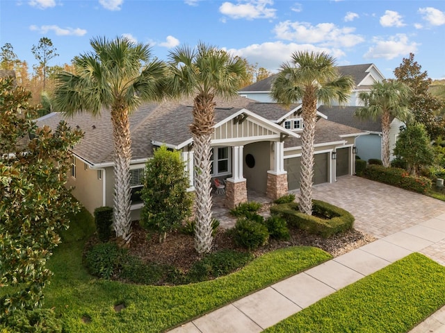 view of front of house with a garage