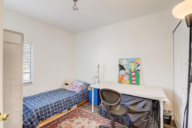 bedroom featuring wood-type flooring