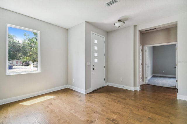 foyer entrance featuring hardwood / wood-style flooring