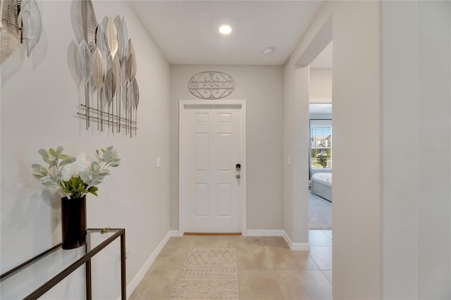 view of tiled entrance foyer