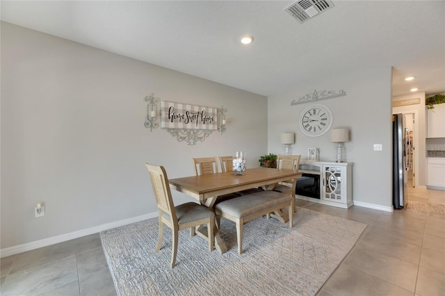 view of tiled dining area