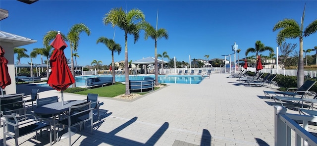 view of pool with a patio