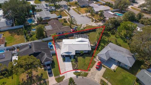13632 Imperial Groves Dr S, Largo, FL 33774 - aerial perspective of suburban area featuring property boundaries highlighted