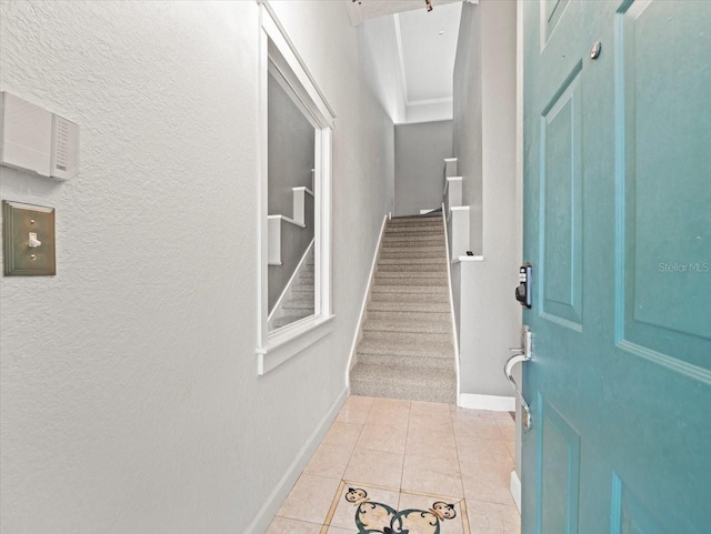 view of tiled foyer entrance