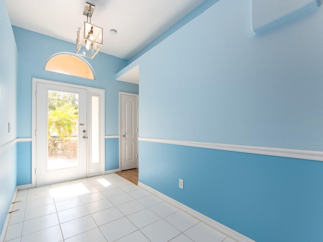 view of tiled entrance foyer