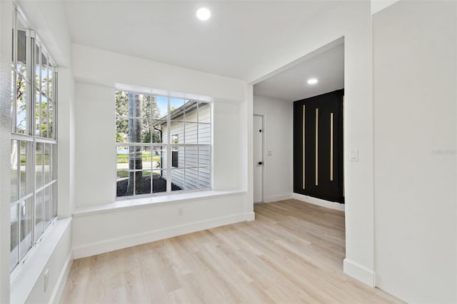 empty room featuring light wood-type flooring