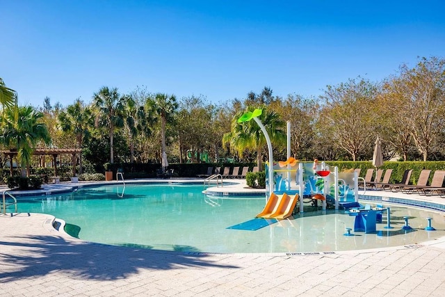 view of pool with a patio