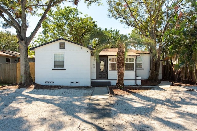 view of single story home