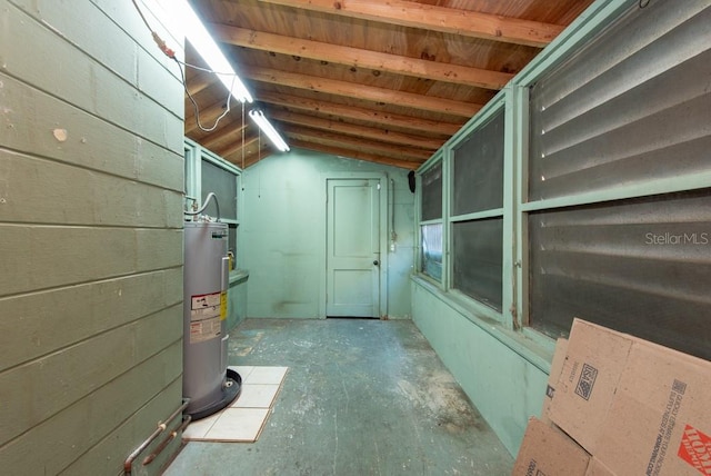 basement with water heater