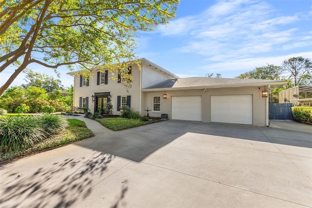 view of front of property featuring a garage