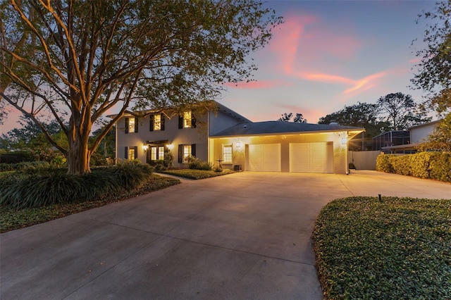 view of front of house featuring a garage