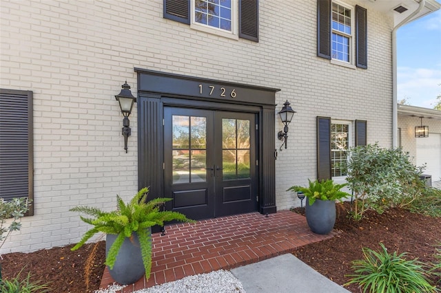 entrance to property with french doors