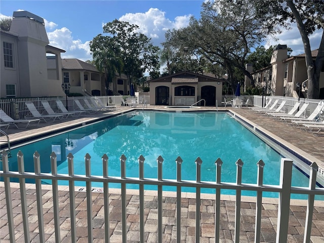 view of pool with a patio area