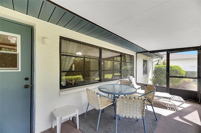 view of sunroom