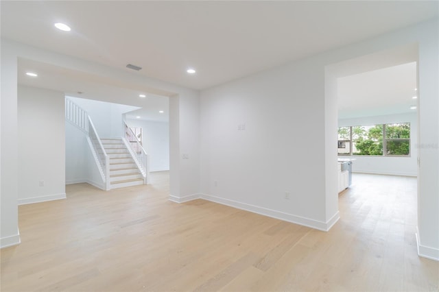 empty room featuring light wood-type flooring