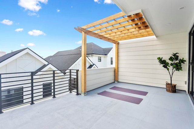 view of patio / terrace featuring a pergola