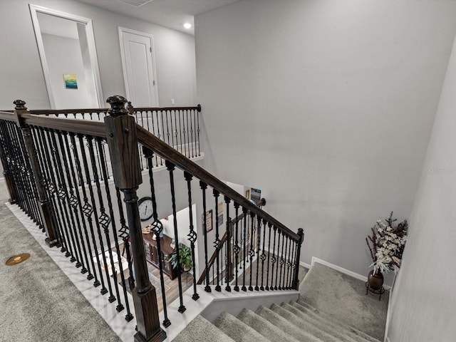 stairs with carpet floors