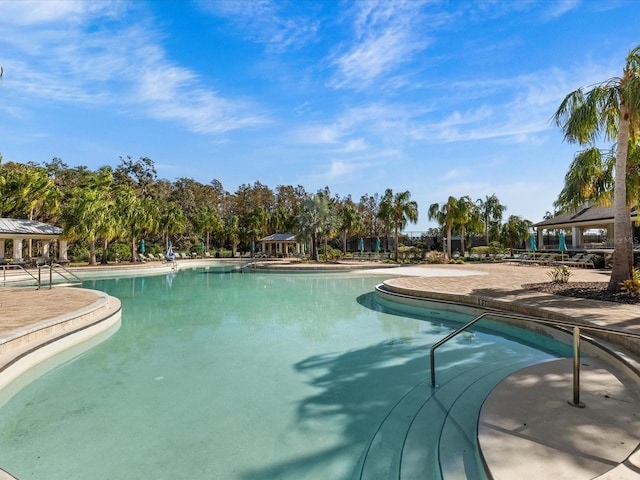 view of pool with a gazebo