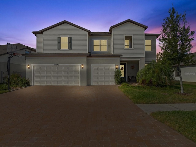 view of property with a garage