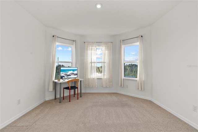 empty room featuring light colored carpet